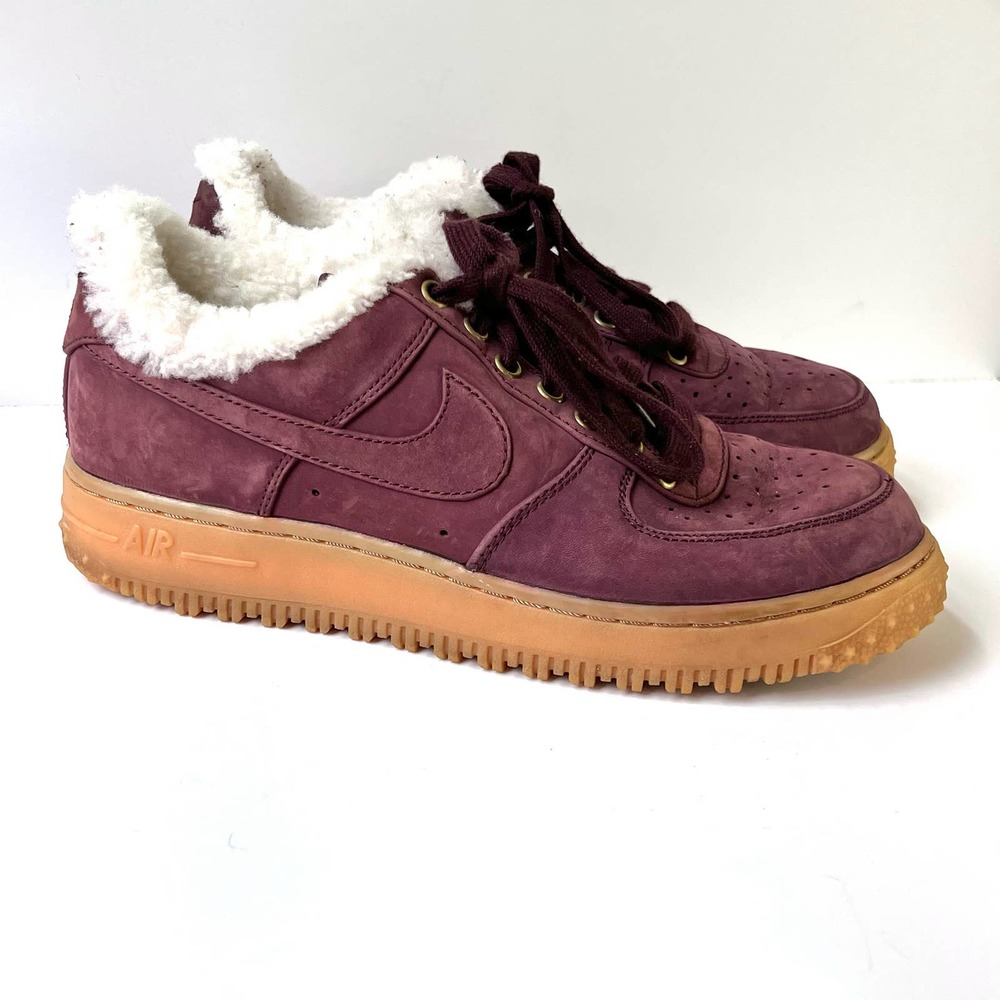 Nike Air Force 1 | Premium Winter "Burgundy Crush" Sherpa Mens Size 8